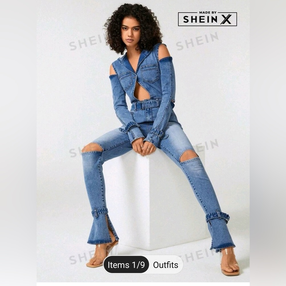 NWT denim flare leg jumpsuit, Sam X style